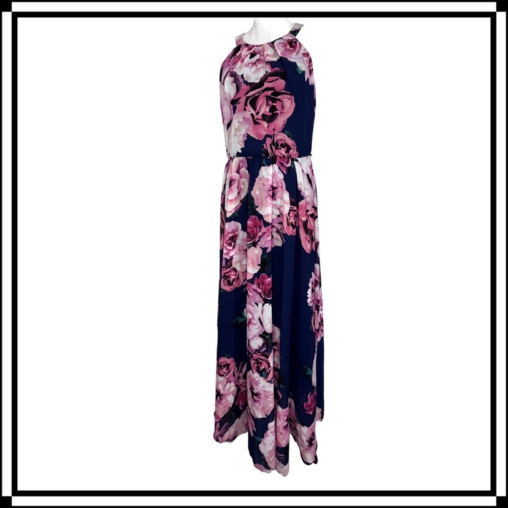 EUC! INC Blue/Pink Floral Maxi, Size 12